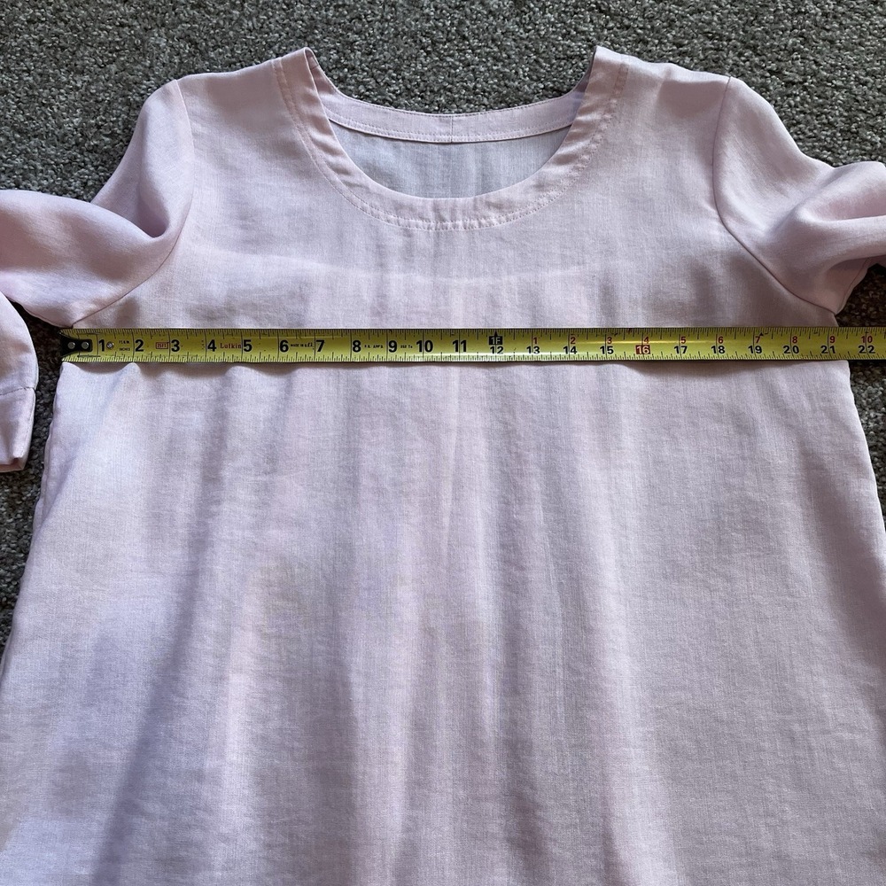 Fridaze Pink Linen Pleated Top Women's S Relaxed Fit Soft Girl Feminine - Picture 4 of 9